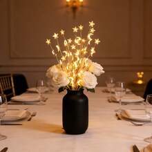 1 pieza Luz de rama con 20 LED de estrella y luna, lámpara de rama con estrella y luna dorada, luz de rama con luna y estrellas, decoración de Ramadán, adecuada para dormitorio, sala de estar, decoración de Ramadán, funciona con pilas (pilas no incluidas), luces de rama de 20 LED, iluminación decorativa interior, decoración festiva interior/exterior con pilas, no se necesita jarrón, adecuada para Acción de Gracias, Navidad, Día de San Valentín - luz blanca cálida - Ver 3