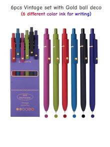 5 支 Startraveler 凝胶笔套装，Aurora Accent 设计可伸缩速干黑色墨水笔细尖 0.5 毫米，优质可爱滚珠书写流畅柔和美观笔舒适握感，适用于学校办公用品 - 黑色 - 查看 16