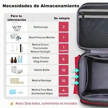 Mancro Bolsa de Primeros Auxilios Vacía, Botiquin de Emergencia Portátil con Múltiples Bolsillos y Organizador para Paramédicos, Viaje, Camping y Hogar, Rojo - Rojo y blanco - Ver 3