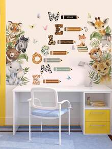 3片装 - 30厘米*90厘米/片 卡通动物欢迎墙贴，非常可爱，动物种类多样，适用于婴儿房、走廊、入口、卧室和客厅