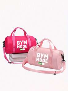 Túi đeo chéo in chữ "GYM MOODE" - Dây đeo chéo có thể điều chỉnh, tay cầm phía trên, túi tập gym dung tích lớn, hành lý du lịch, chất liệu bền chắc, phong cách đường phố năng động, túi xách mini phù hợp cho tập thể dục, khiêu vũ, đi làm và các hoạt động ngoài trời, yoga và tập luyện. - Nhiều màu - Xem 5