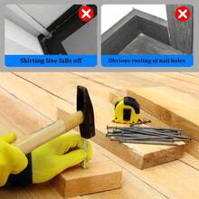 200 Pcs Clavos Doble Cabeza, Clavos sin Costuras con Herramientas Instalación, Clavos para Zócalos, Clavos para Concreto, Fijación, Fotos, Rodapiés, para Proyectos de Decoración y Montaje - 200 piezas - Ver 11