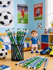 20pcs/Set Soccer Pencil Erasers, Soccer Themed School Supplies Prizes, Office/Classroom Rewards, Soccer Theme Birthday Party Favors - Multicolor - View 8