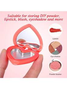 5个/1个 0.8克/个 心形粉色红色空眼影盒 口红盒 颜料盘 可填充唇膏容器 化妆品分装盒 带粉饼，赠品，旅行，平价好物，旅行必备 - 銀色 - 查看 5