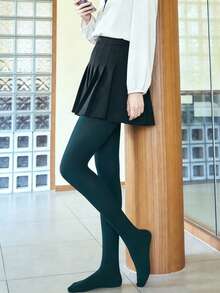 女士保暖薄绒连裤袜 - 保暖柔软不透明连裤袜，适合15-25°C秋季日常穿着/办公/派对打底裤 - 彩色 - 查看 9