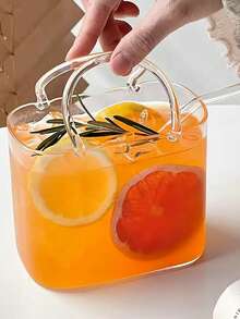 1pc Glass Handbag, Summer Fruit Tea Cup, Transparent Creative Funny High-Quality Mocktail/Cocktail Glass, Beverage Cup, Cocktail Glass, Fruit Wine Glass, Fruit Tea & Juice Cup - Multicolor - View 7