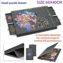 Portable Lightweight Puzzle Table That Holds 500 Pieces, With 4 Sorting Trays, Adjustable Angle Stand, Perfect For Puzzling Anytime, Ideal For Weekend Leisure, Felt-Integrated Puzzle Board, Great Gift For Father's Day And Mother's Day, Suitable For Friends And Family - Dark Grey - View 8