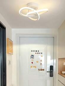 Modern Semi-Flush Ceiling Light With Elegant Curved Design - Acrylic & Metal Construction, Hard-Wired Electrical, No Battery Needed, For Hallway, Bedroom, Kitchen, Living Room - Easy Installation With Included Hardware, Hallway Lighting,Christmas Lighting, Christmas Decorations, Christmas Gifts, Valentine's Day And New Year Gifts - Cỏ ba lá trắng - Xem 4