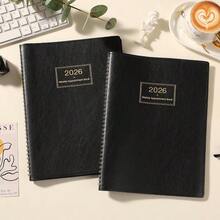 2026 Appointment Book, Daily And Hourly Planner, 2026 January 2026 - December 2026, 9 X 11 Inch Weekly Planner, 2026 Appointment Book, 15-Minute Intervals, Flexible Green Cover - 8"x10"+2025 Planner/Book - Black - View 2