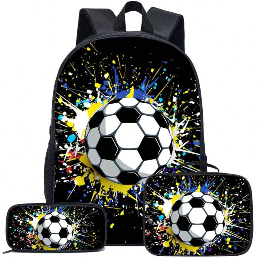 Bộ 3 món ba lô cho bé trai, kích thước 16,5 inch, kèm túi xách và hộp bút, phù hợp cho học sinh tiểu học, trung học cơ sở và trung học phổ thông. - Nhiều màu - Xem 1