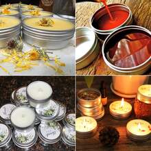 10毫升/30毫升/50毫升/60毫升可重复灌装铝制铁罐，带螺旋盖，金属容器，适用于糖果、化妆品、润唇膏、蜡烛、小物件的收纳和旅行。