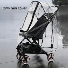 1pc Baby Stroller Rain Cover, EVA Material, Transparent, Windproof, Rainproof, Dustproof, Snowproof, High Transparency, Soft, Easy Installation, Bidirectional Zipper, Fits 95% Stroller Models, All Season Use - Clear - View 7