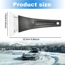 1pc Car Ice Scraper - Black Plastic Handle + Clear Scraper Blade, Portable Windshield/Window Deicing Scraper, Suitable For Sedan/SUV/Truck/RV, Winter Snow Removal Tool - Multicolor - View 9