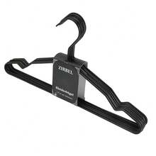 Zirbel Kleiderbügel 10er Set - Retro Design Bügel aus Metall (schwarz)-9616 - Zwart - Bekijken 1