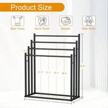 Towel Racks For Bathroom 4 Tier Wide Towel Drying Rack Outdoor Free Standing Towel Rack Pool Towel Blanket Stand And Display Rack For Oversized Bath Towels - màu đen - Xem 4