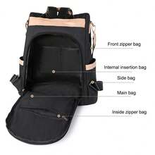 Womens Ladies Waterproof Anti-Theft Backpack Rucksack Travel School Shoulder Bag - Apricot - View 9