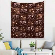 Smile Now Cry Later Tapestries - Decorative Wall Art With Face Design In Pink Background Father's Day Gifts,Gifts Boyfriend,Gifts For Girl Adults,Gifts Under 100 Dollars,Cheap Stuff ,Bathroom Accessories,Graduation Gifts,Whimsical , Flower Tree Retro - màu đen - Xem 3
