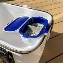 Caixa de Iscas de Pesca ABS Resistente com Bandeja de Drenagem Removível e Trava de Segurança, Recipiente de Armazenamento de Iscas Fácil de Limpar, Adequado para Caixa de Pesca, Cinto, Pesca de Água Doce e Salgada - Multicolorido - Visão 3