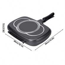 YQQ Sartén para Parrilla de Barbacoa Portátil Doble Cara Sartén Antiadherente Abatible Mango  Anti-quemaduras Sartén Doble para Tortillas Estufa Sartén Cuadrada con Anillo Sellado Sílice Original2179 - DEPENDIENTEDELAIMAGEN - Ver 6