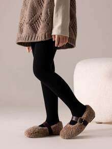 3pcs/Pack Girls/Toddlers Classic Simple Casual Thermal Lined Thick Warm Tights, Skin-Friendly Soft Fashionable Versatile Leggings Suitable For Autumn/Winter Daily Wear Or Holiday Gifts - Multicolor - View 4