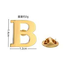 1件装女士时尚简约优雅女士风格不锈钢26字母胸针，独特配饰礼物，适合送给朋友、女友、母亲，适合日常、工作、上学佩戴 - 26字母 - 查看 2