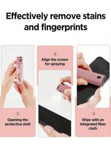 1pc Multi-Functional Screen Cleaner With Spray And Wipe Functions, Includes A Transparent Protective Case, Suitable For All Smartphones, Laptops And Tablets - Multicolor - View 2