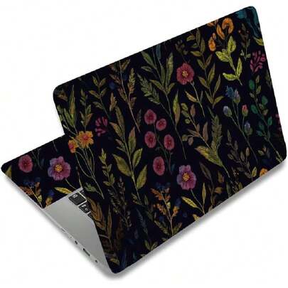 Laptop Notebook Skin Sticker Cover Decal Laptop Protector Notebook PC Computer Art Protector Universal Notebooks Decal Fits 12" 13" 13.3" 14" 15" 15.4" 15.6 In Embroidery Flowers Black Green,35642914