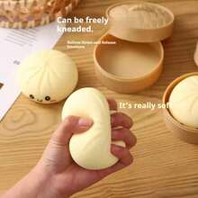 Stress-Relieving Gadget: A Giant, Bouncy Steamed Bun/Fried Dough Stick That Mimics The Texture Of Steamed Dumplings And Fried Dough Sticks. A Slow-Rebound, Stress-Relieving Gift For Students. - Một chiếc bánh bao hấp trong túi OPP (phiên bản mặt cười) - Xem 4