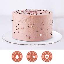 30 Stück runde Kuchenunterlagen, weiß mit gezacktem Rand, nicht ölig, geeignet für Hochzeiten, Geburtstagsfeiern, Pizzen, Weihnachten, Halloween und andere Anlässe - Weiss - Übersicht 6