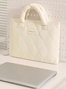 绗缝时尚笔记本电脑包，马卡龙色，笔记本电脑手提包，平板电脑和笔记本电脑保护套，便携式笔记本电脑保护套，笔记本电脑单肩包，多口袋设计，可收纳充电线、移动电源、触控笔和鼠标，女士笔记本电脑包，返校必备大学用品，秋季大学必备，教师节礼物，新年礼物和新学期礼物