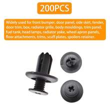 200 piezas de nailon para guardabarros de puerta, panel de parachoques de retención, rehe, clips de empuje compatibles con agujeros de 8 mm,  ,  Kia MB-455-56143 86590-28000 - negro - Ver 3