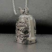 AD 淺灰色不鏽鋼天使驅魔摩托車鈴鐺，復古龐克騎行裝飾單車鈴，中性摩托車與單車改裝配件 - 灰色 - 查看 4
