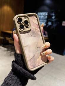 1 件棕色大理石扎染加厚 TPU 防震手机壳，适用于 16 Pro Max、11/12/13/14/15/16/XR/13 Pro Max/16 Plus、12 Pro Max、14 Plus、15 Pro Max、XS 等型号，保护套，送给男朋友/女朋友的礼物 - 棕色 - 查看 2