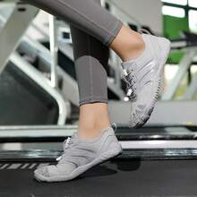 Women's Quick Dry Aqua Shoes - Unisex Breathable Barefoot Five Fingers Water Shoes, Comfortable Lightweight Anti-Cut Water Sports Shoes For Indoor Fitness, Weightlifting, Yoga And Outdoor Activities, Beach, Swimming, Surfing And Hiking - Full Sole Coverage, Lace-Up Closure, Suitable For All Seasons, Beach Vacation Enthusiasts - Available Colors: Black/Grey/White/Khaki - Grey - View 9