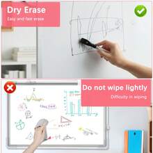 16支装磁性白板笔，细头，带橡皮擦笔帽，低气味，适用于教师、教室、办公室、家庭、学校、日历规划、教学演示、绘图板等。