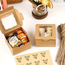 Bộ hộp quà 10/20 chiếc | Hộp giấy Kraft trắng có cửa sổ trong suốt, kèm sticker và dây gai, thích hợp cho đám cưới, sinh nhật, Lễ Tạ ơn, Ngày Valentine, Ngày của Mẹ và các dịp khác. - Nhiều màu - Xem 3