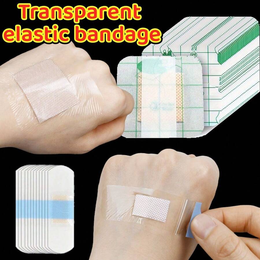 100/40/30pcs Transparent Bandages For Post Surgical Care, Ideal For Wound Seal, Wound Dressing, Showering, Swimming, Blisters, Transparent Bandages, Film Dressing For Injury Or Tattoo Aftercare - Multicolor - View 1