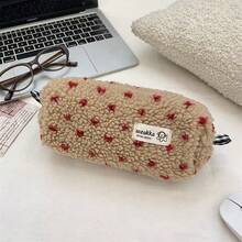 1pc Makeup Bag Red Grey Brown Green Blue Little Heart Cosmetic Bag, Lipstick Pack,Women Bags For Make Up , Small Bag Storage Makeup Case,Travelling Bags For Ladies,Pencil Case Daily Big Large Capacity Makeup Brushes Holder Travel Toiletry Bag Organizer Make Up Bag, Pencil Pouch