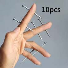 10pcs Finger Nail Piercing Prop Set, Party Gathering Interactive Joke Supplies, Friends Team Building Dinner Gag Gifts, Creative Funny Small Presents - Silver - View 2