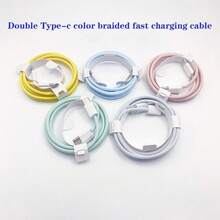 适用于 17/16/15 的 USB-C 快速充电线，USB-C 转 Type-C 充电数据线（3.3/6.6/10 英尺长尼龙编织线），适用于室内/室外/旅行和车载使用，支持 60W~18W 快速充电，兼容 17/16/15/Pro/Pro Max/iPad，兼容三星、小米等安卓手机充电线，兼容 17、17 Pro Max、16、16 Plus、16 Pro、16 Pro Max、Redmi、OnePlus 等手机。 - 粉色 - 查看 11