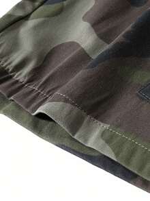 2025男士夏季时尚街头迷彩多口袋功能性户外运动工装短裤 - 軍綠色 - 查看 5