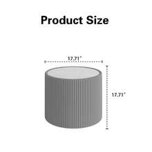 Light Sintered Stone Top Cylinder Shape Leather End Modern Sofa Table For Living Room Furniture - Grey Small - View 2