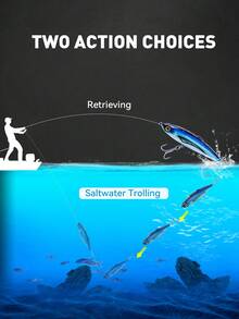 KINGDOM 1PC Kingpro 海水钓鱼路亚饵 61克/66克，适用于拖钓、抛投、收线、底钓，大沉铅笔型路亚饵，专为海钓设计的大重量路亚饵，夜光涂层，单芯钢丝，适合初学者和专业钓鱼者使用。
