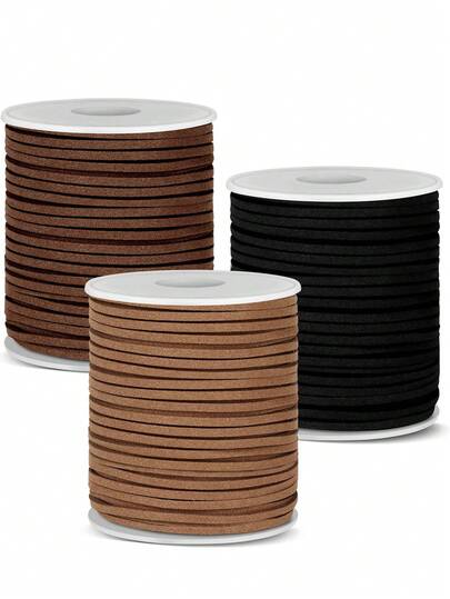 1Roll 1791in Floral Deerskin Velvet Chenille String Jewelry Leather Strap Flower Gift Box Decorative Bouquet Ribbon Handmade Diy Necklace, Bracelet Strap Jewelry Making Handmade Craft Supplies -Beading Cords & Threads