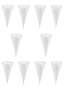 10 tubos de flores de papel con forma de corazón para bodas y fiestas, con diseños de corazones recortados, mariposas y estampados de rosas. Perfectos para decoraciones de pétalos de fiesta, tubos de ramos y decoraciones de confeti. - Multicolor - Ver 11