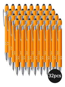 1-32支定制金属伸缩圆珠笔+触控笔套装 | 防滑笔握+书写流畅的中号笔尖 | 兼容智能手机/平板电脑/办公设备 | 可刻字/日期/Logo | 商务刻字笔+教师节礼物+新人中性笔 | 适合学生/上班族/教师（男女通用） | 节日/生日礼物（母亲节/圣诞节/毕业典礼） | 办公/学习必备 | 多场景适用（教室/宿舍/商务会议） | 男女皆宜，青少年适用，DIY - 橙黃色 - 查看 15