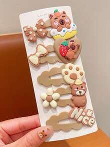 5pcs/10pcs Random Color Hair Clips Set, Back To School Student Hair Clips, Cute Minimalist Hair Accessories For Girls, Non-Slip Lightweight And Durable Hair Clips - Multicolor - View 8