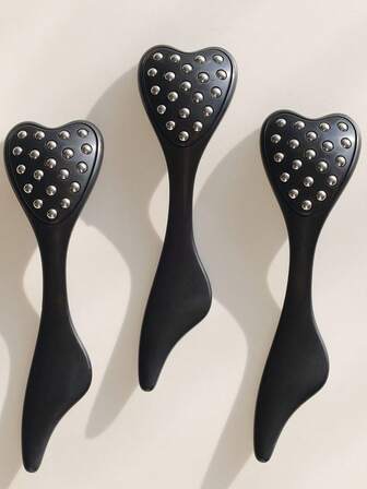 1 st svart ansiktsmassageverktyg, kräm- och serumapplikator, kontaktlös massage för absorption av hudvårdsprodukter