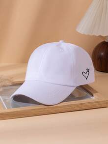 1pc Heart Crown Print Adjustable Women Baseball Cap, Suitable For Valentine's Day Theme, Daily Commute And Streetwear - Heart-shaped Baseball Cap - View 5