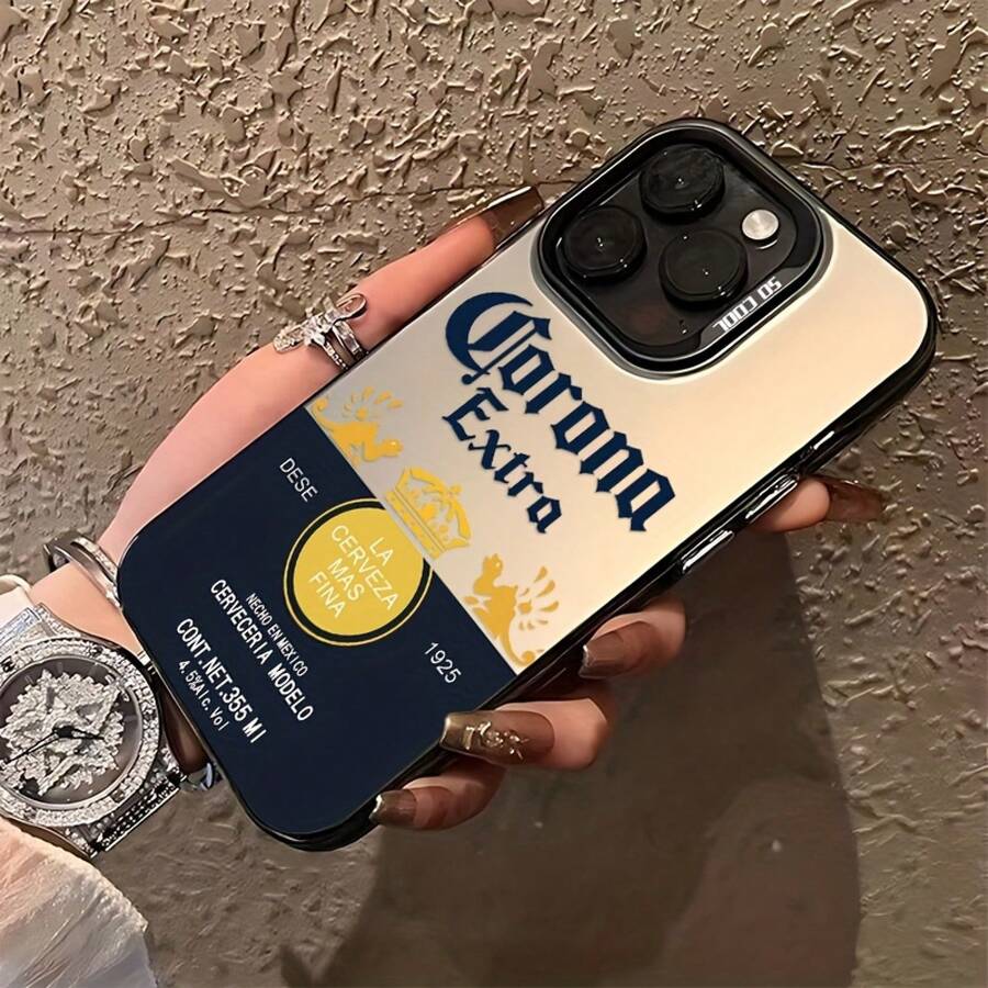 Funda para teléfono a la moda con temática de bebidas, compatible con iPhone 17, 16E, 16, 15, 14, 13, 12, 11 Mini, Pro, Max, Air, X, XR, XSMAX, 8, 7 Plus, con parte trasera mate a prueba de golpes. - Negro - Ver 1